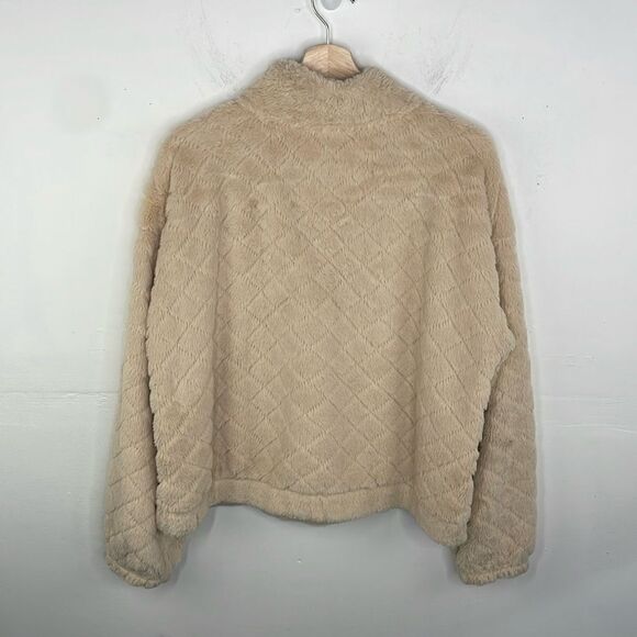 No Boundaries Faux Fur Pullover Sweatshirt Long Sleeve 1/2 zipper XXL - Picture 9 of 13